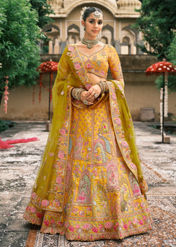 Yellow Heavy Embroidered Designer Lehenga