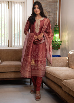 Maroon Ethnic Embroidered Suit (10702046822593)