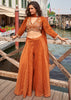 Rust Orange Designer Indo Western Set
