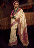 Off White Woven Banarasi Designer Silk Saree