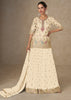 Off White Embroidered Plazzo Set
