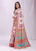 Snow White Woven Linen Cotton Saree