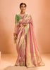 Delight Pink Woven Banarasi Designer Tissue Silk Saree With Embroidered Blouse