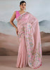 Baby Pink Woven Tissue Silk Saree