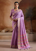 Tulip Purple Woven Banarasi Silk Saree