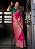 "Exclusive Offer" : Princess Pink Woven Embroidered Banarasi Silk Saree