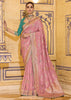 Pastel Pink Woven Banarasi Silk Saree