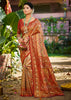 Earthy Red Dual Tone Woven Banarasi Silk Saree