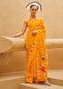 Festive Yellow Printed Georgette Light Weight Saree