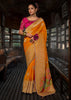 "Exclusive Offer" : Zinnia Orange Woven Embroidered Banarasi Silk Saree