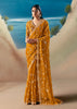 Saffron Yellow Satin Organza Embroidered Saree