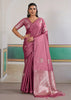 Mellow Mauve Woven Satin Silk Saree