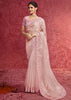 Baby Pink Embroidered Designer Saree