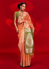 Sunset Orange Woven Banarasi Silk Saree