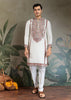 Snow White Embroidered Stitched Kurta Set