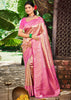 Carnation Pink Woven Kanjivaram Silk Saree