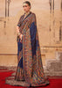 Medieval Blue Printed Kashmiri Jamewar Saree