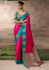 “Exclusive Offer” : Rani Pink Woven Banarasi Satin Silk Saree