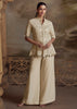 Vanilla White Embroidered Plazzo Suit Set