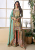 Multicolor Green Embroidered Sharara Set