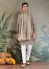Slate Grey Sequence Embroidered Cotton Kurta With Dupatta
