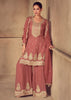 Desert Brown Embroidered Sharara Set