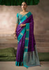 “Exclusive Offer” : Purple Woven Banarasi Satin Silk Saree