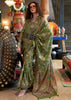 Mehndi Green Printed Soft Silk Saree