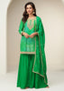 Spring Green Bandhej Print Embroidered Sharara Set