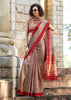 Beaver Brown Woven Cotton Linen Saree