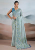 Glow Blue Woven Tissue Silk Saree