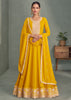 Haldi Yellow Embroidered Anarkali with Dupatta