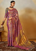 Sparkling Purple Dual Tone Woven Kanjivaram Silk Saree