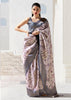 Dusk Purple Woven Banarasi Silk Saree With Digital Print