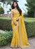 Delight Yellow Heavy Embroidered Designer Silk Saree (10580181221569)