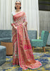 ROYAL BEIGE MULTICOLOUR JAMEWAR WEAVE SAREE (6649549029569)