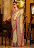 Classy Beige Woven Patola Tissue Silk Saree