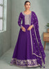 Elegant Purple Embroidered Anarkali with Dupatta
