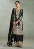 Caviar Black Embroidered Plazzo Set