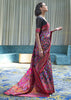 ROYAL BLACK MULTICOLOUR JAMEWAR WEAVE SAREE (6649561579713)