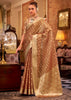 Plum Peach Woven Banarasi Tissue Silk Saree