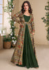 Dark Green Shrug Style Anarkali with Embroidered Work