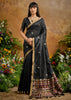 Midnight Black Woven Banarasi Silk Saree