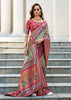 Saga Green  Banarasi Tissue Silk Saree with Contrast Border