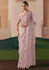 Light Pink Embroidered Designer Silk Saree