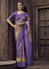Royal Purple Floral Printed Soft Silk Saree