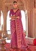 Sparkling Purple Printed Patola Georgette Silk Saree