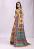 Empire Yellow Woven Linen Cotton Saree