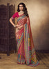Golden Red Dual Tone Woven Soft Silk Saree