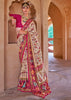 Off White Printed Kashmiri Jamewar Saree